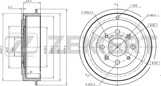 Zekkert BS-5561 - Тормозной барабан autosila-amz.com