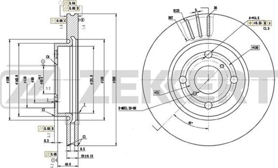 Zekkert BS-5507 - Тормозной диск autosila-amz.com