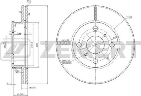 Zekkert BS-5588 - Тормозной диск autosila-amz.com