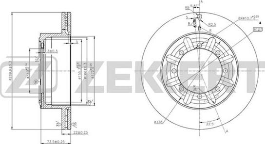 Zekkert BS-5666 - Тормозной диск autosila-amz.com