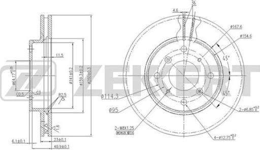 Zekkert BS-5661 - Тормозной диск autosila-amz.com