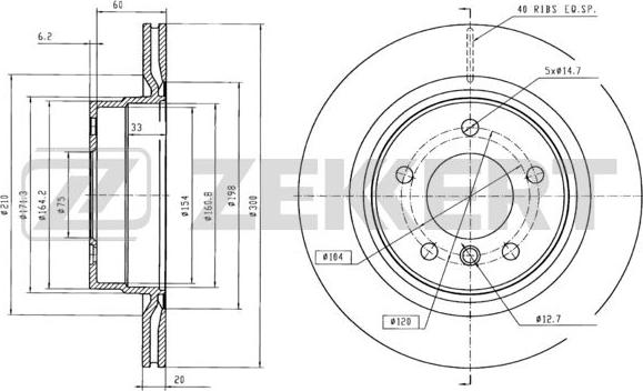 Zekkert BS-5609B - Тормозной диск autosila-amz.com