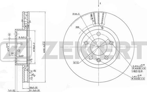 Zekkert BS-5600 - Тормозной диск autosila-amz.com