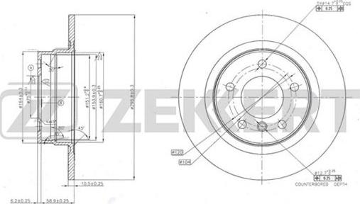Zekkert BS-5616 - Тормозной диск autosila-amz.com