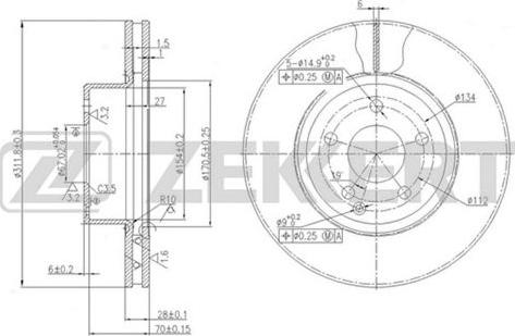 Zekkert BS-5610 - Тормозной диск autosila-amz.com