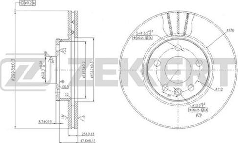 Zekkert BS-5612 - Тормозной диск autosila-amz.com