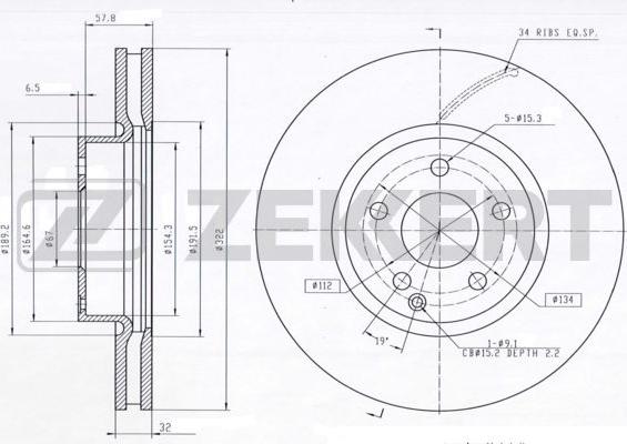 Zekkert BS-5638 - Тормозной диск autosila-amz.com