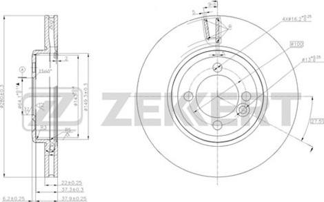 Zekkert BS-5623 - Тормозной диск autosila-amz.com