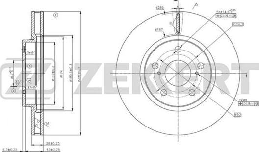 Zekkert BS-5627 - Тормозной диск autosila-amz.com