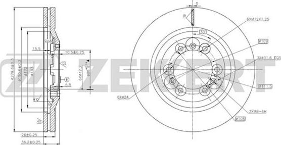 Zekkert BS-5671 - Тормозной диск autosila-amz.com
