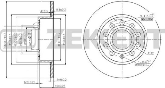 Zekkert BS-5044 - Тормозной диск autosila-amz.com