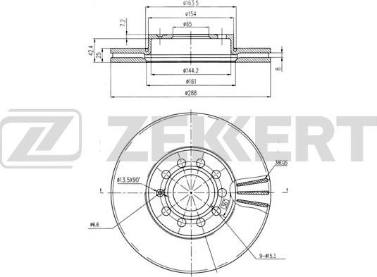 Zekkert BS-5043B - Тормозной диск autosila-amz.com