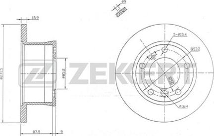 Zekkert BS-5054 - Тормозной диск autosila-amz.com