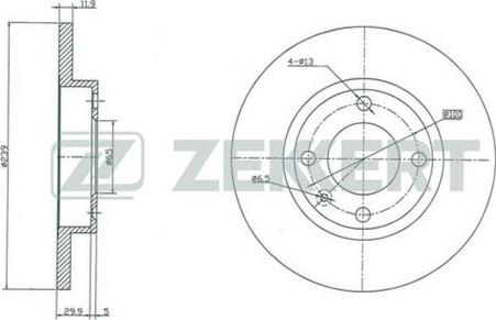 Zekkert BS-5069 - Тормозной диск autosila-amz.com