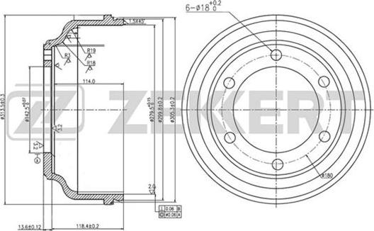 Zekkert BS-5064 - Тормозной барабан autosila-amz.com