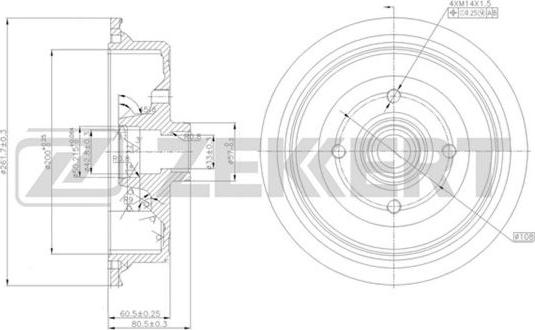 Zekkert BS-5065 - Тормозной барабан autosila-amz.com