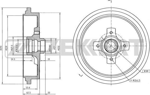 Zekkert BS-5066 - Тормозной барабан autosila-amz.com