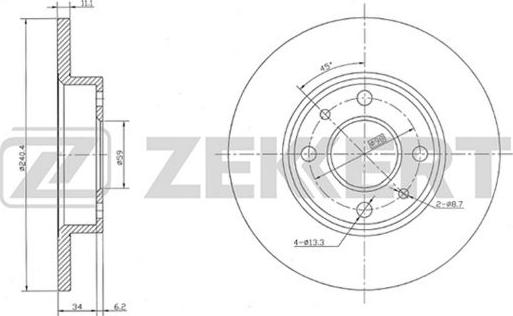 Zekkert BS-5007 - Тормозной диск autosila-amz.com