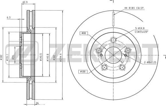 Zekkert BS-5015 - Тормозной диск autosila-amz.com