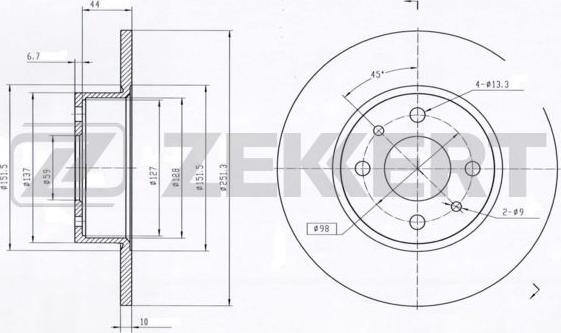 Zekkert BS-5013 - Тормозной диск autosila-amz.com