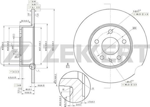 Zekkert BS-5012 - Тормозной диск autosila-amz.com