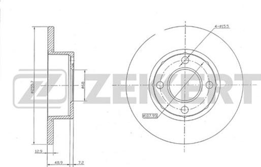 Zekkert BS-5084 - Тормозной диск autosila-amz.com