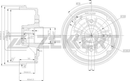 Zekkert BS-5085 - Тормозной барабан autosila-amz.com