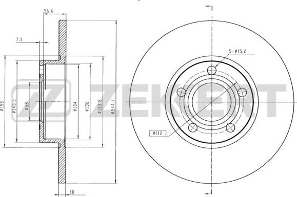 Zekkert BS-5080B - Тормозной диск autosila-amz.com