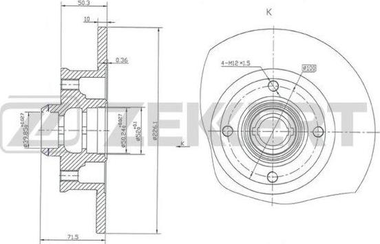 Zekkert BS-5087 - Тормозной диск autosila-amz.com