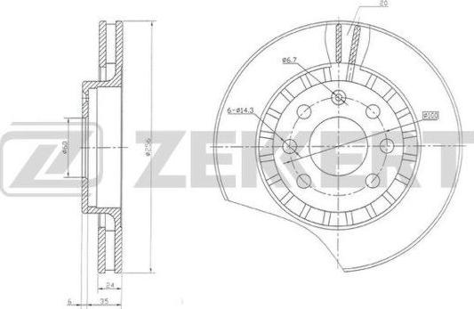 Zekkert BS-5035 - Тормозной диск autosila-amz.com