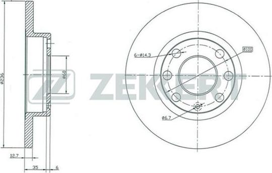 Zekkert BS-5033 - Тормозной диск autosila-amz.com