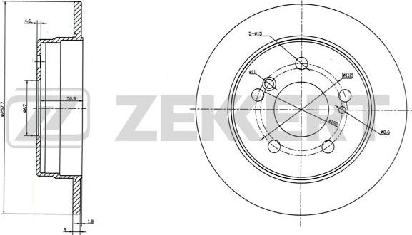 Zekkert BS-5020 - Тормозной диск autosila-amz.com