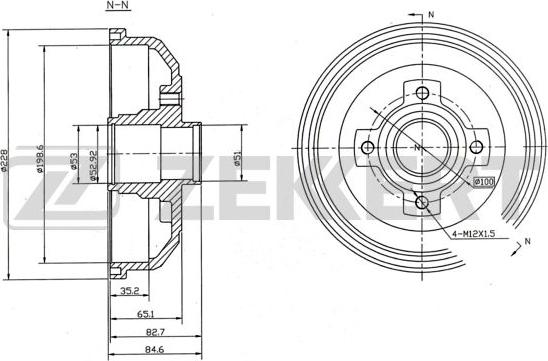 Zekkert BS-5079 - Тормозной барабан autosila-amz.com