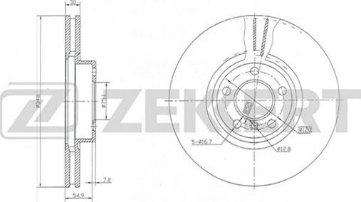 Zekkert BS-5074 - Тормозной диск autosila-amz.com