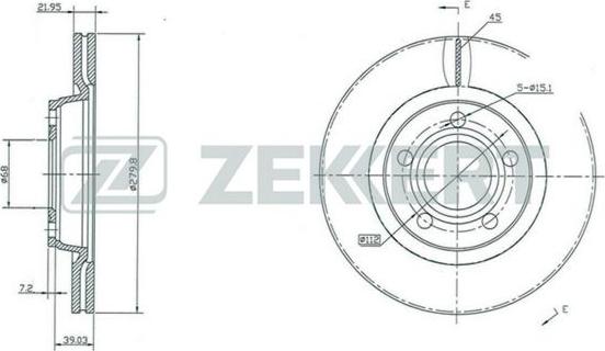 Zekkert BS-5195 - Тормозной диск autosila-amz.com