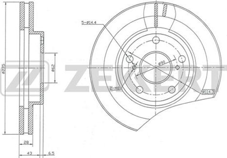 Zekkert BS-5142 - Тормозной диск autosila-amz.com