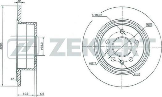 Zekkert BS-5159 - Тормозной диск autosila-amz.com