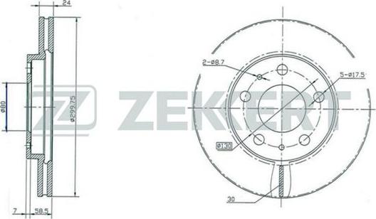 Zekkert BS-5153 - Тормозной диск autosila-amz.com