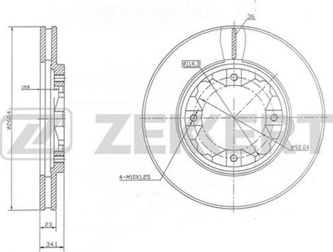 Zekkert BS-5164 - Тормозной диск autosila-amz.com