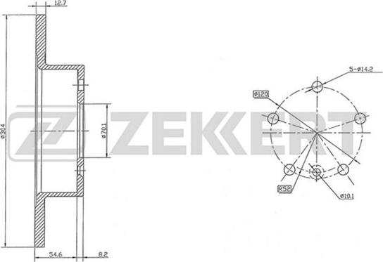Zekkert BS-5165 - Тормозной диск autosila-amz.com