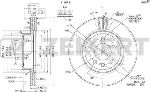 Zekkert BS-5160 - Тормозной диск autosila-amz.com