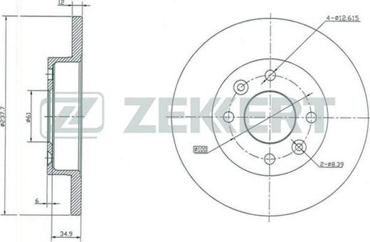 Zekkert BS-5105 - Тормозной диск autosila-amz.com