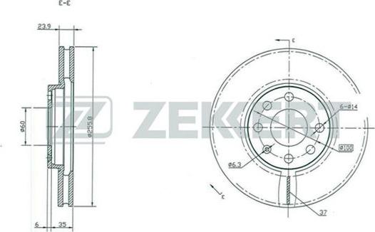 Zekkert BS-5100 - Тормозной диск autosila-amz.com