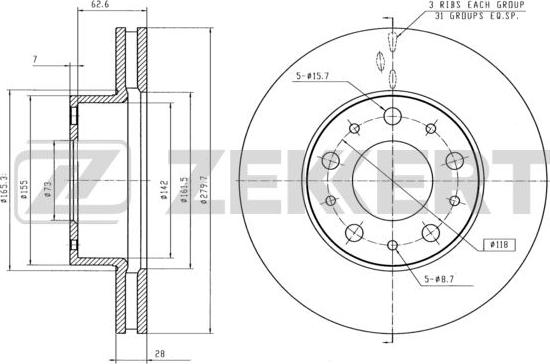 Zekkert BS-5108 - Тормозной диск autosila-amz.com