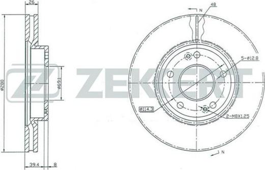 Zekkert BS-5119 - Тормозной диск autosila-amz.com