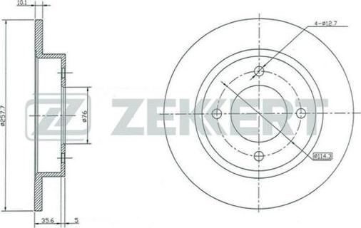 Zekkert BS-5187 - Тормозной диск autosila-amz.com