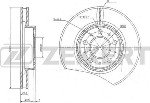 Zekkert BS-5123 - Тормозной диск autosila-amz.com