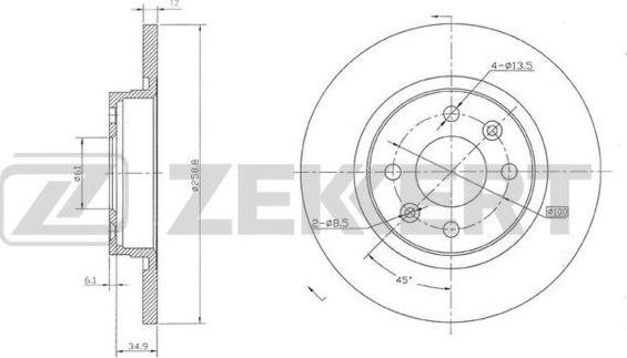 Zekkert BS-5179 - Тормозной диск autosila-amz.com