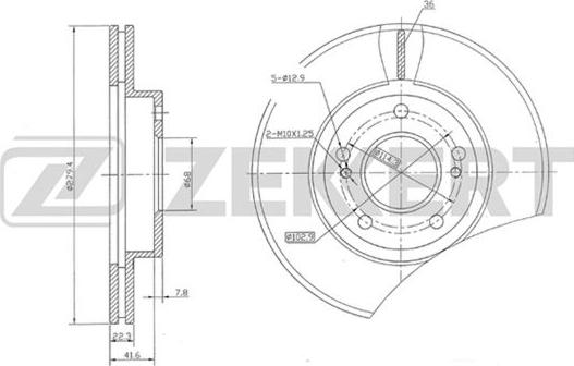 Zekkert BS-5173 - Тормозной диск autosila-amz.com