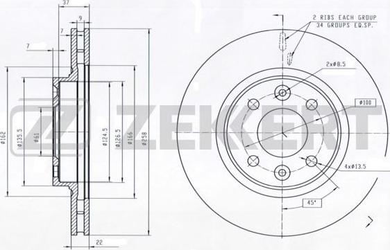 Zekkert BS-5890 - Тормозной диск autosila-amz.com